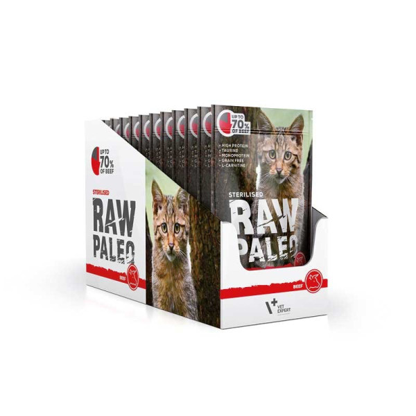 RAW PALEO STERILIZED / ADULT CAT BEEF 12X100G