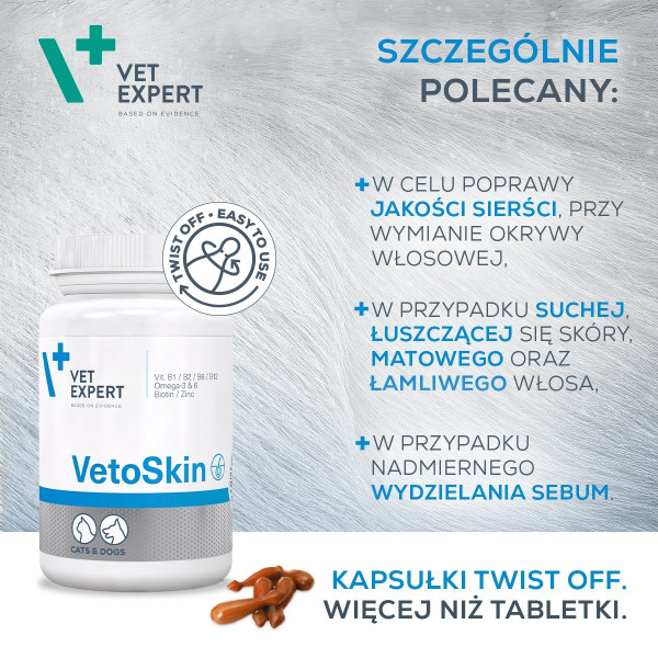 VET EXPERT VETOSKIN - podpora kože a srsti pre psy a mačky