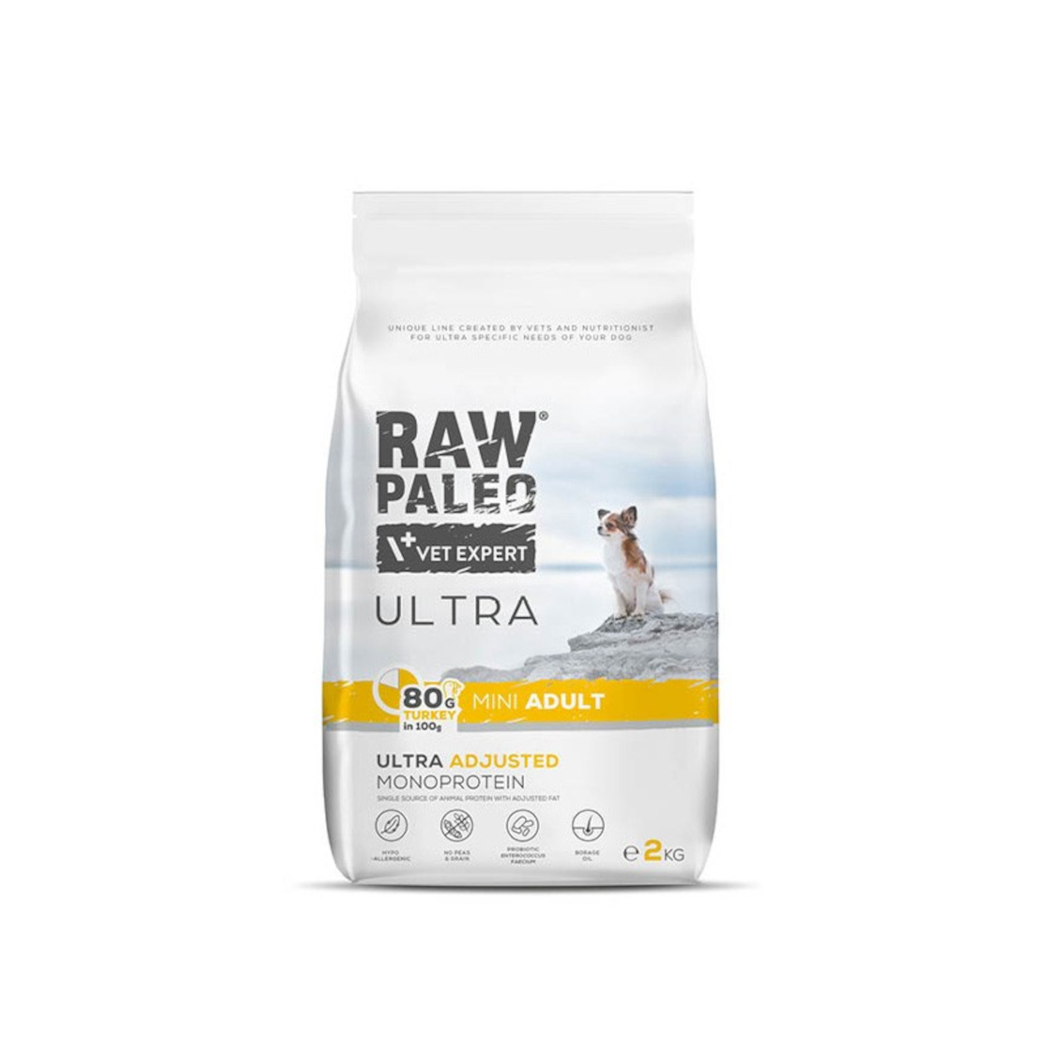 RAW PALEO ULTRA TURKEY ADULT MINI - suché krmivo s morčacím mäsom pre dospelé psy malých plemien