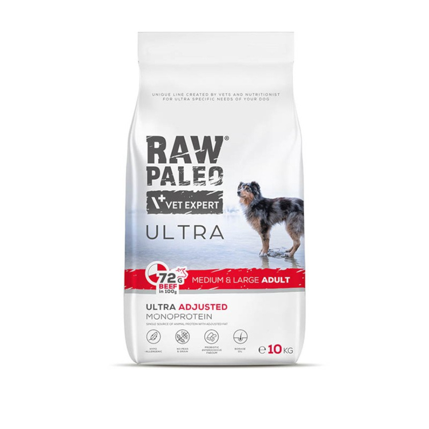 RAW PALEO ULTRA BEEF ADULT MEDIUM/LARGE - suché krmivo s hovädzím mäsom pre dospelé psy stredných a veľkých plemien
