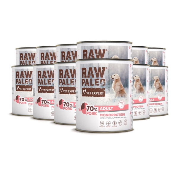 RAW PALEO ADULT DOG PORK 12X800G