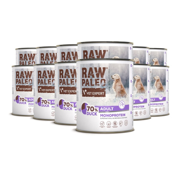 RAW PALEO ADULT DOG DUCK 12X800G