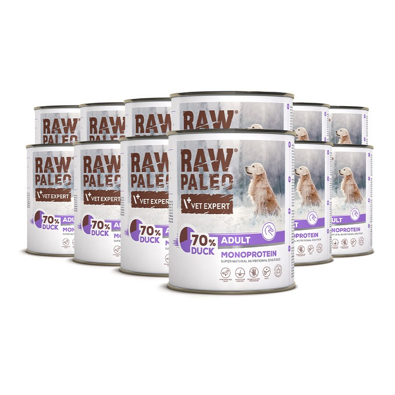 RAW PALEO ADULT DOG DUCK 12X800G
