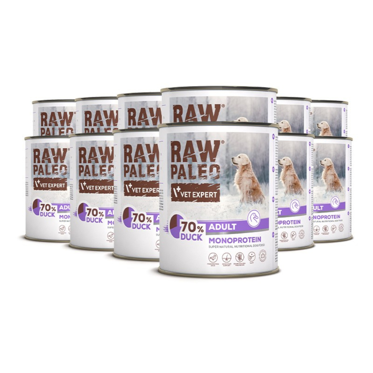 RAW PALEO ADULT DOG DUCK 12X800G