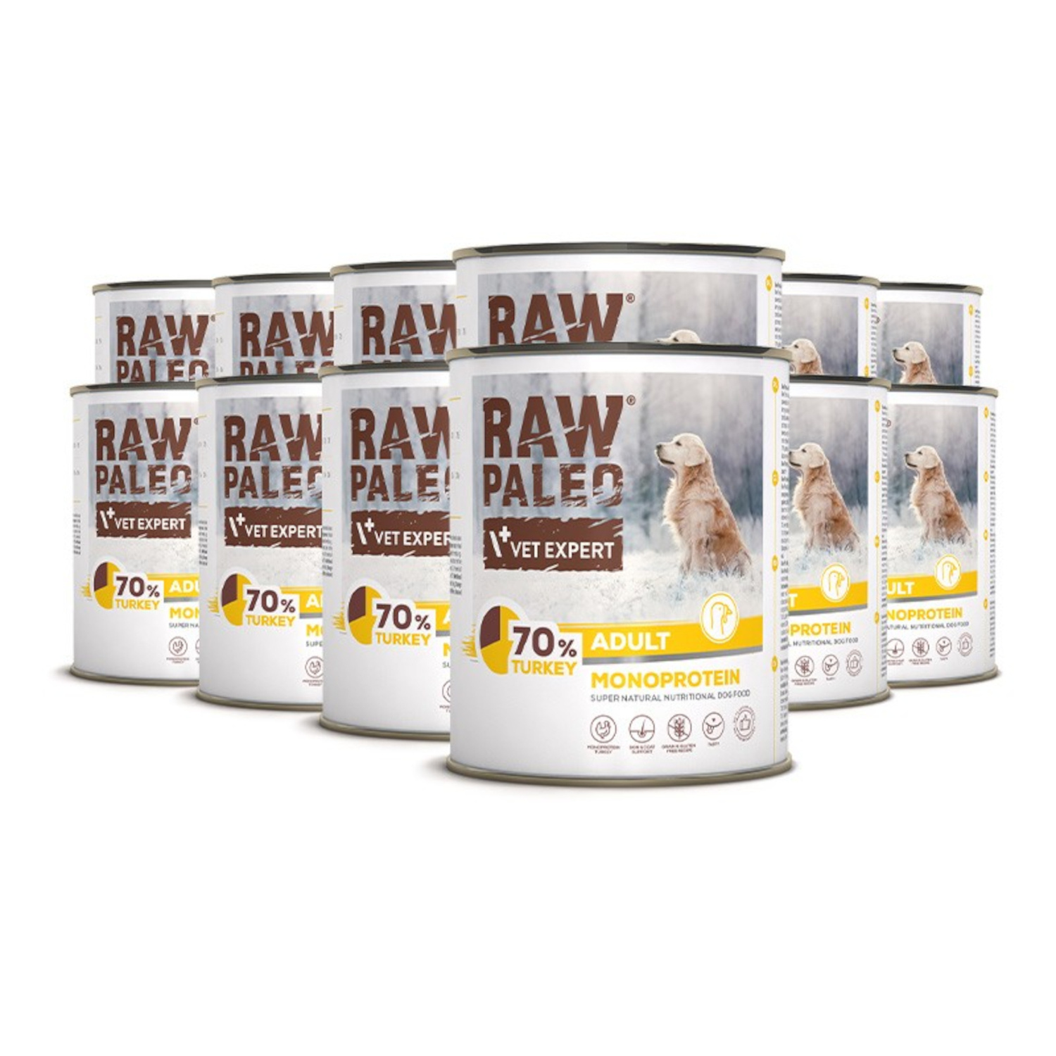 RAW PALEO ADULT DOG TURKEY 12X800G