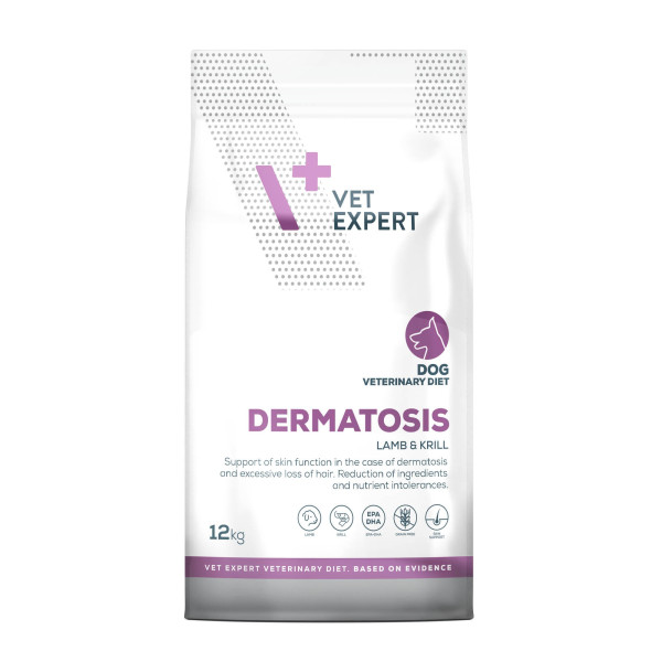 VET EXPERT DERMATOSIS DOG LAMB & KRILL – suché veterinárne krmivo pre