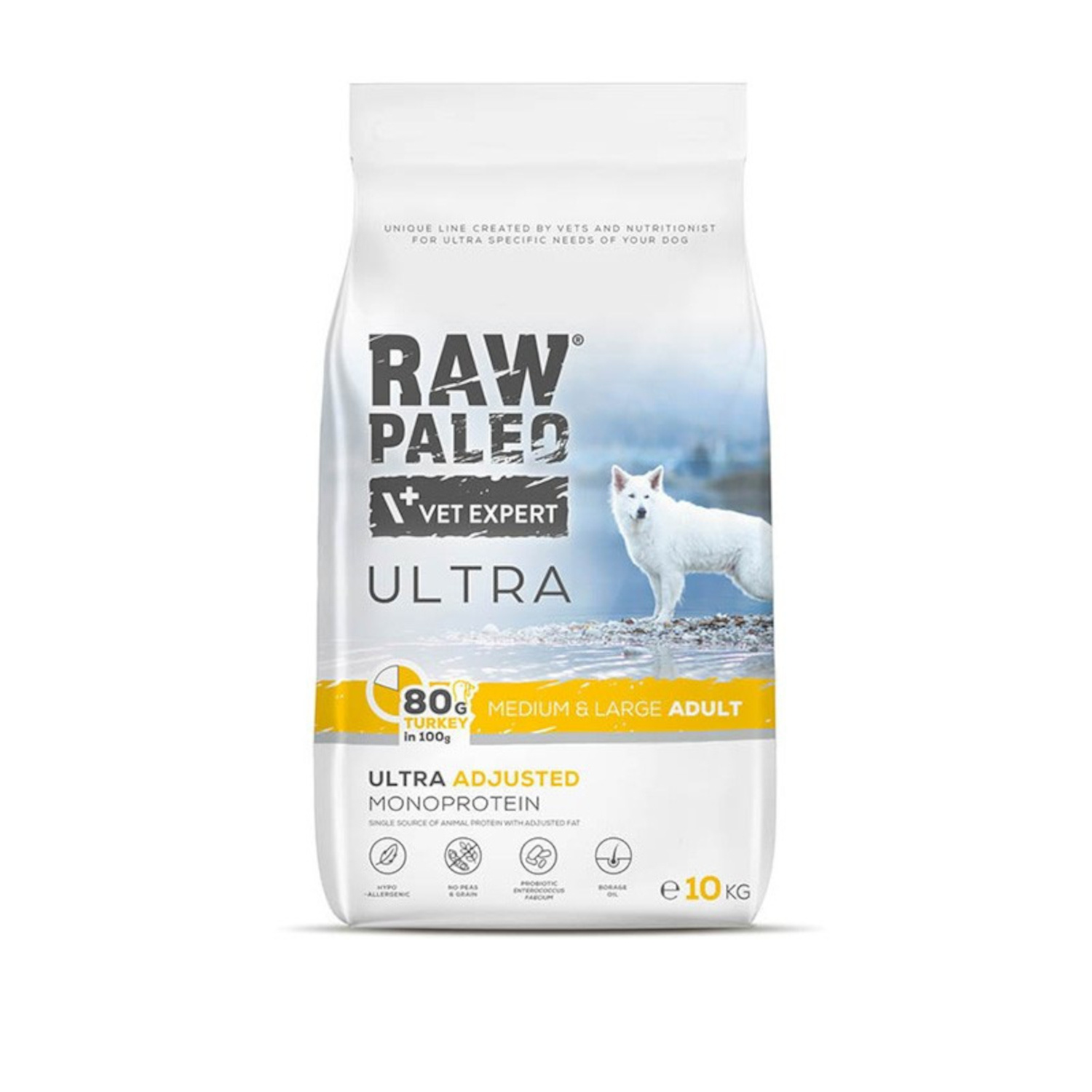 RAW PALEO ULTRA TURKEY ADULT MEDIUM/LARGE - suché krmivo s morčacím mäsom pre dospelé psy stredných a veľkých plemien