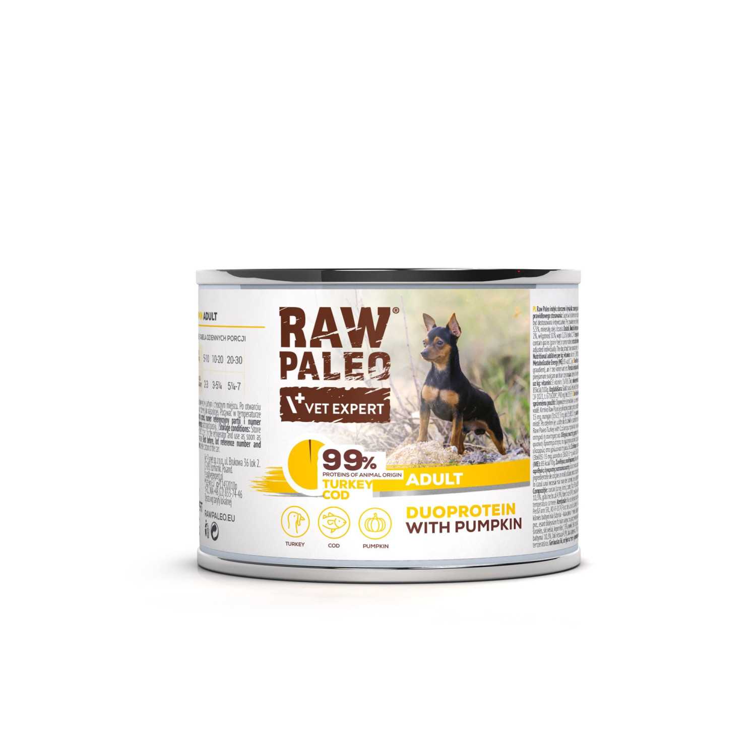 RAW PALEO TURKEY&COD ADULT KONZERVA
