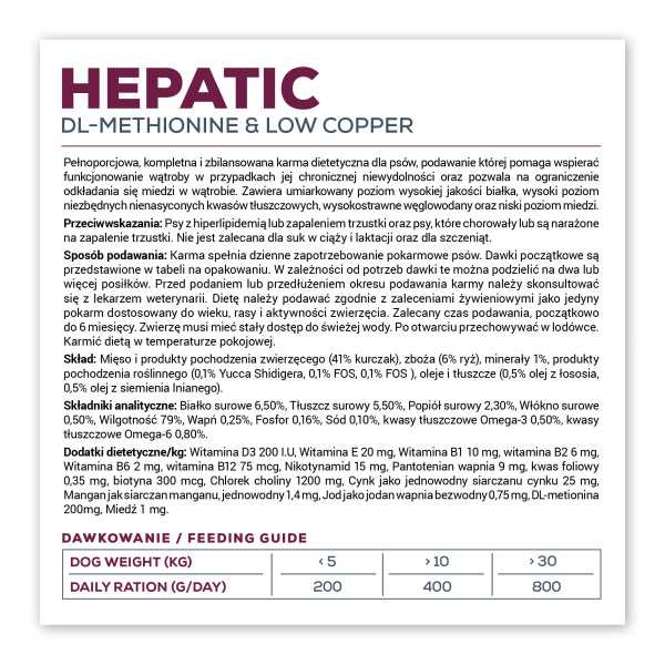 VET EXPERT HEPATIC DOG 400g