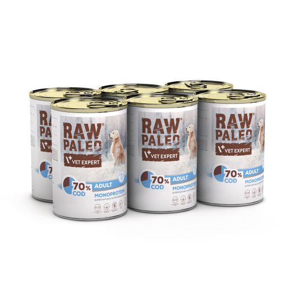 RAW PALEO ADULT DOG COD 6X400G
