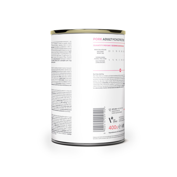 RAW PALEO ADULT DOG PORK 400G