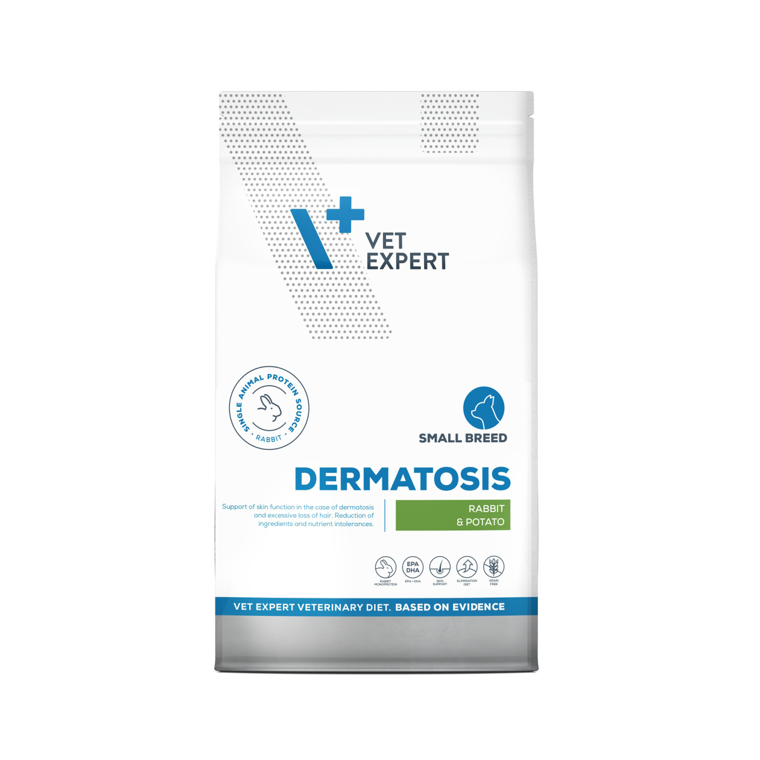 VET EXPERT DERMATOSIS RABBIT & POTATO SMALL BREED - suché veterinárne krmivo pre psy malých plemien - králik a zemiaky