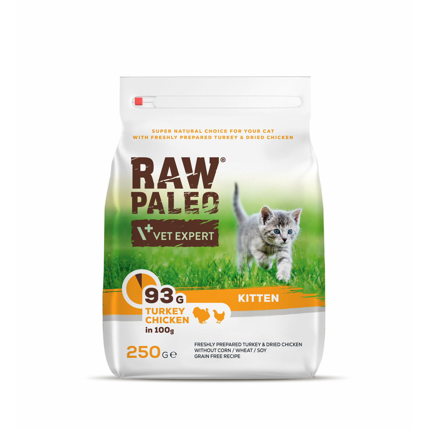 RAW PALEO KITTEN – suché krmivo s morčacím a kuracím mäsom pre