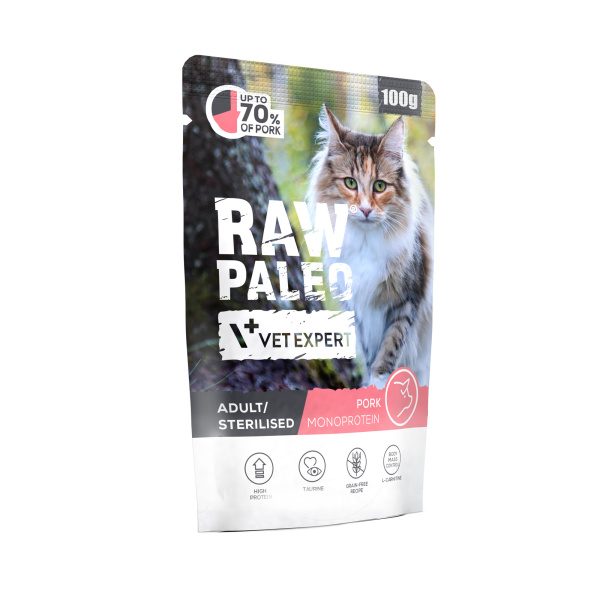 RAW PALEO DOSPELÉ/STERILIZOVANÉ MAČKY BRAVČOVÉ 100 G