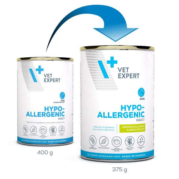 VET EXPERT HYPOALLERGENIC INSECT 375g - mokré veterinárne krmivo pre psov