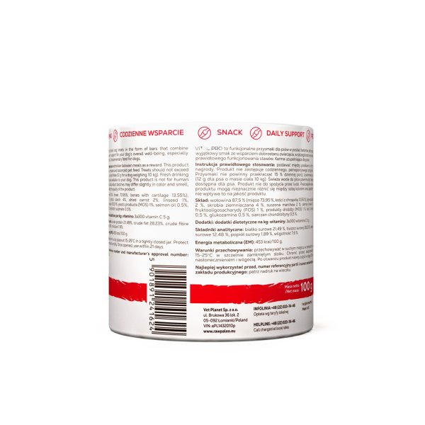 RAW PALEO Vital Pro Arthro Beef Medium Large 100g - hypoalergénna monoproteínová funkčná maškrta – tyčinka pre psa