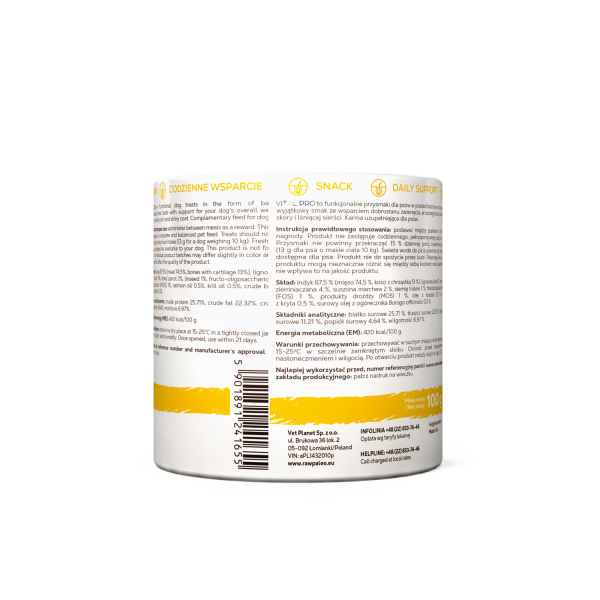 RAW PALEO Vital Pro Skin &Coat Turkey Mini 100g - hypoalergénna monoproteínová funkčná maškrta – tyčinka pre psa