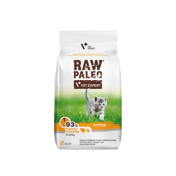 RAW PALEO KITTEN – suché krmivo s morčacím a kuracím mäsom pre